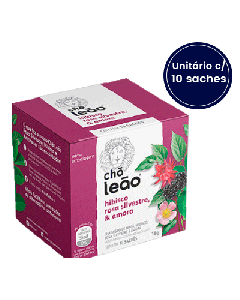 Chá Rosas Silvestres, Hibisco e Amora Leão com 10 Saches